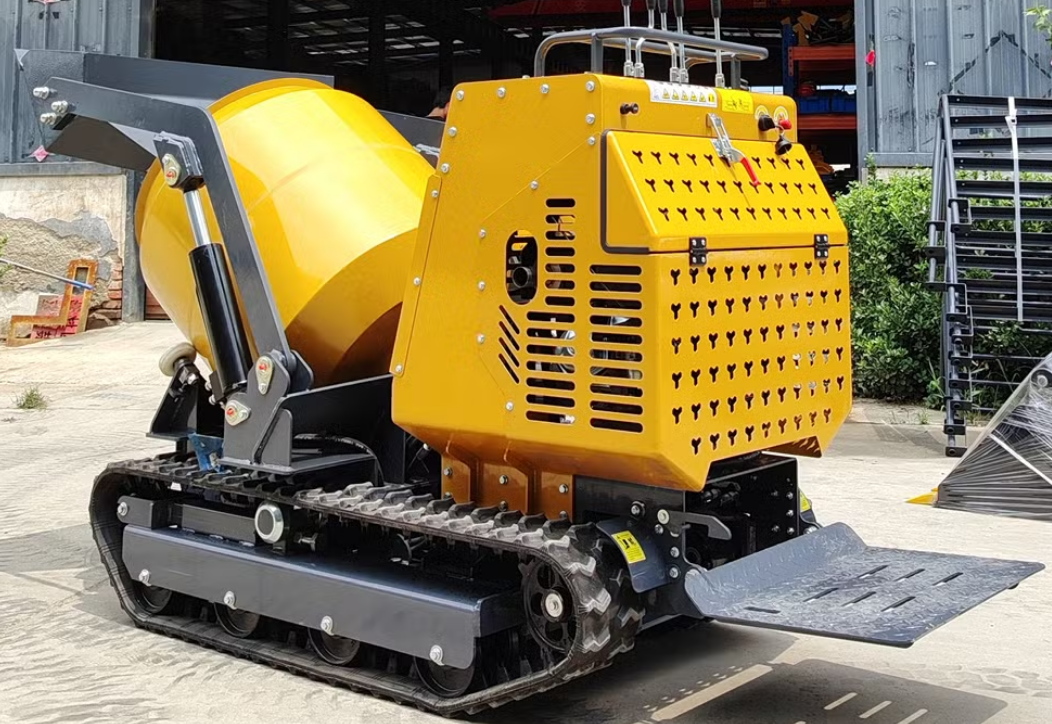 Small Crawler Concrete Mixer With Loader